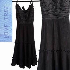 ❤️ LOVE TREE Black Lace Flirty, Feminine & Forever Chic Mini Dress Size Small